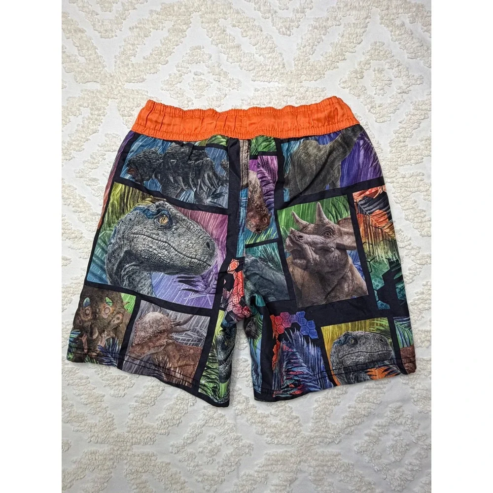 Jurassic World Dinosaur Graphic Swim Trunks Orange Multi XS 4/5 Boys‎ Swimwear